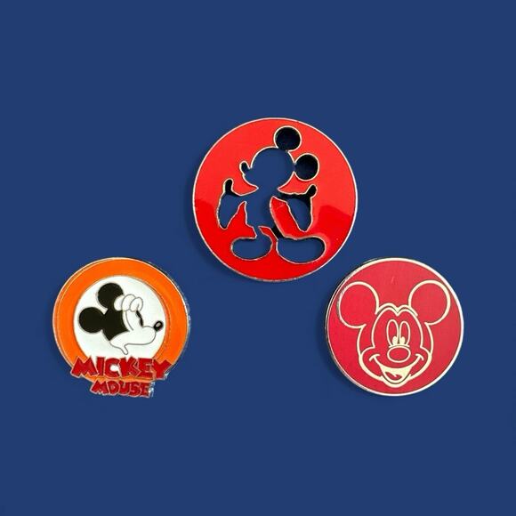 Disney Pins- Mickey Mouse Lot of 3, Oh Face! Expressions, Cutout, Sketch Face - Picture 1 of 3